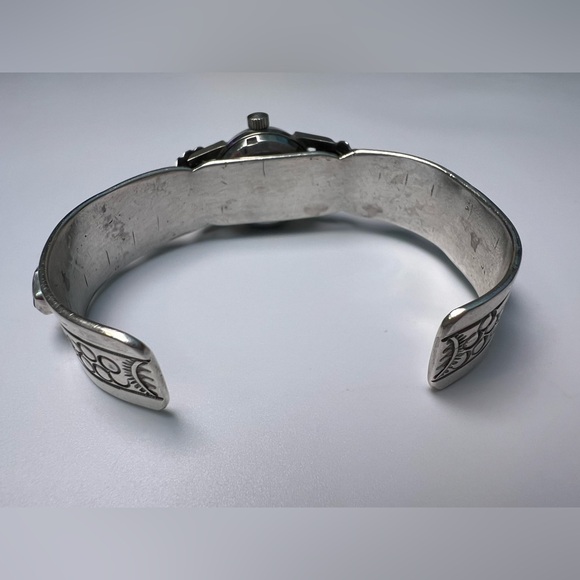 Turquoise Sterling Silver 925 Cuff Watch Band - Picture 5 of 7